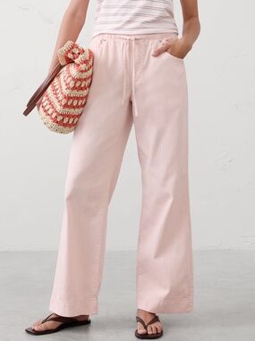 Banana Republic Pink Wide-Leg Pull-On Jean